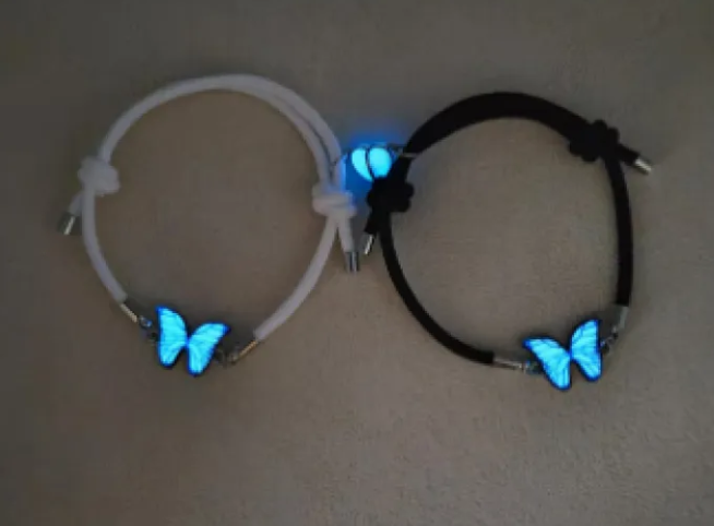 Blue Luminous Butterfly Necklace