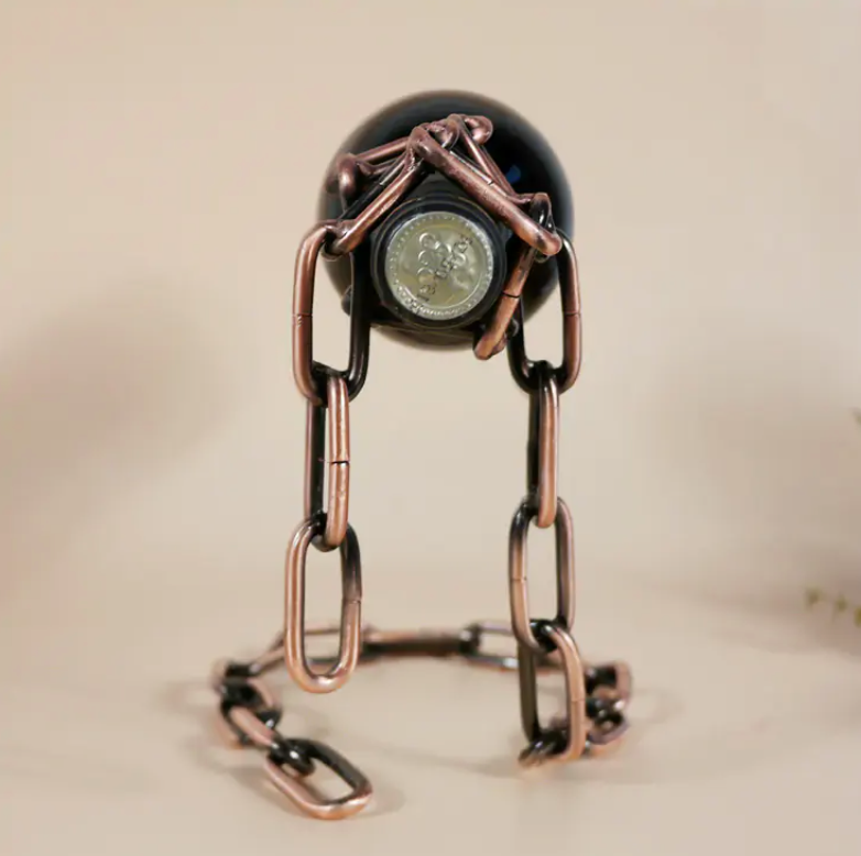 Magic Iron Chain Wine Bottle Holder My Store