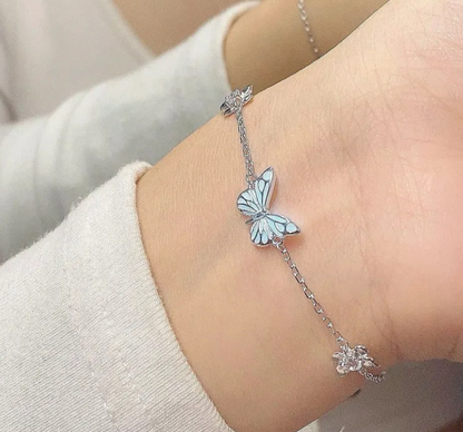Blue Luminous Butterfly Necklace